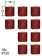Conjunto de 10 lixas cilindricas, Ø14mm, grão 120
