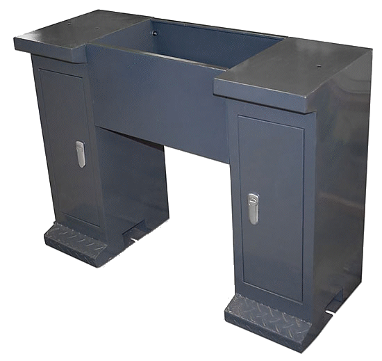 machine base with shelves for D250X550